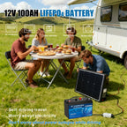 Marine Battery, LiFePO4 Lithium Battery 12V 100Ah | Deep Cycle Rechargeable Lithium Iron Phosphate Battery with 100A-BMS, Perfect for Solar, Marine, Home Energy Storage, Off-Grid Applications