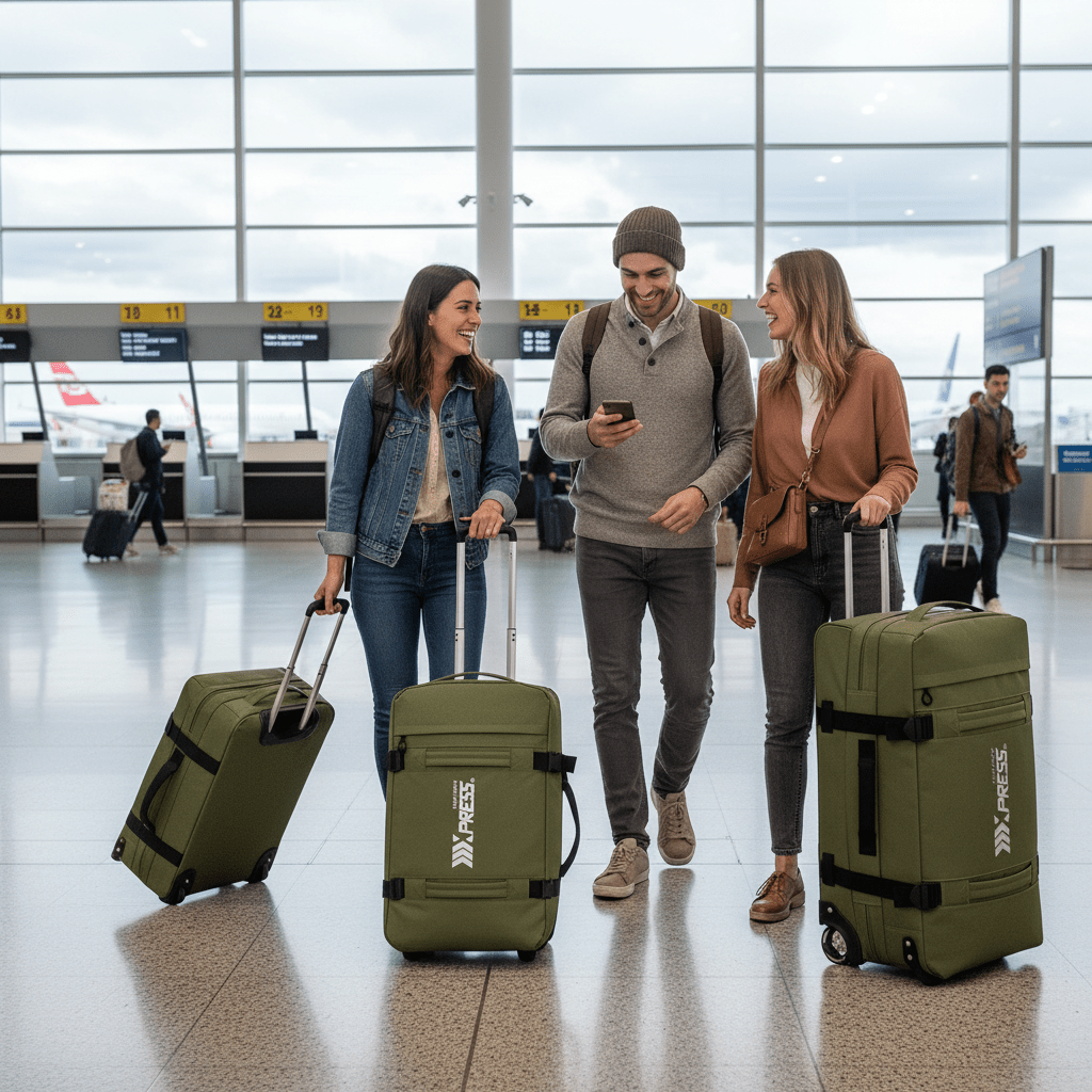 3-Piece Softside Luggage Set 20/26/30in Waterproof Travel Suitcase with 2 Wheels & Telescopic Handle, Durable Trolley Bag for Vacation & Adventure