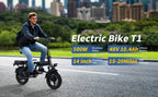 Electric Bike 48V Battery, Brushless Motor, 15-20MPH, Folding Electric Bicycle for Adults, Lightweight Commuter E-Bike with Removable Lithium Battery, Suitable for Urban Commuting, The Best Choice for A Gift, Easy Assemble, Portable Compact Design