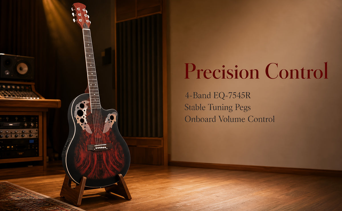 [Ideal Gift] 41-Inch Full-Size Guitar With Grape-Shaped Soundhole, Spruce Top, And Mahogany Fingerboard - Sunset Red Finish, Enhanced Tone And Playability, Suitable For All Music Styles, Ideal For Beginners And Guitarists. The Perfect Gift