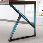 [Extra Long Computer Desk] 70 Inch Extra Long Computer Desk, Industrial Metal Wood Home Office Desk, Large PC Laptop Table For 2 Person Executive Writing Work Study Gaming, Bedroom Living Room Dual Monitor Desk, Dark Gray