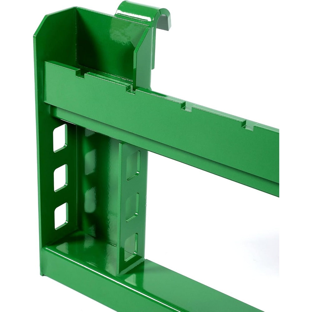 Trailer Pallet Fork Frame Attachment Compatible with 200 300 400 500 Series Loaders Skid Steer Hitch Rated 3000 LB Recciver Alloy Steel Green