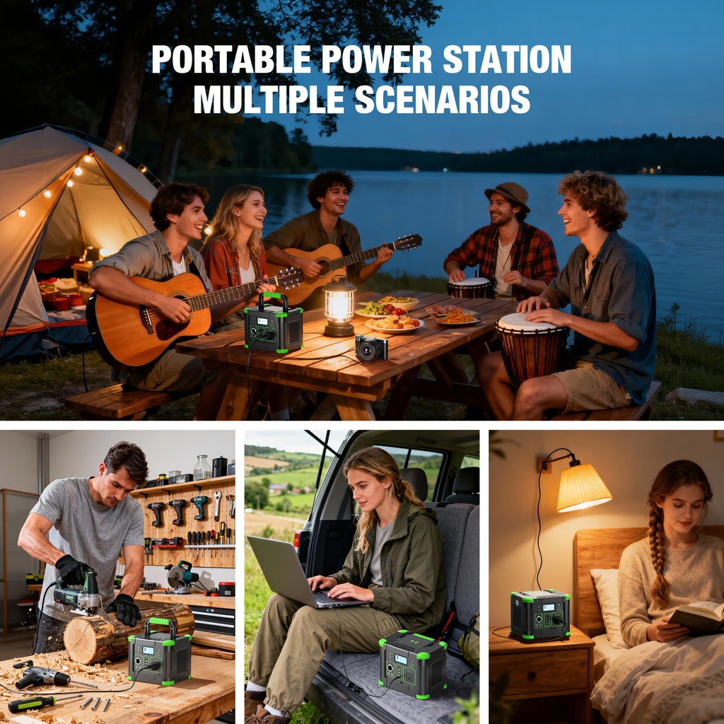Portable Power Station 330W, Solar Power Bank 288.6Wh, Battery Power Station with 110V Pure Sine Wave Output, Fast Charging, Battery Backup Supply for Home Backup, Emergencies, Camping, And Outdoor Adventures