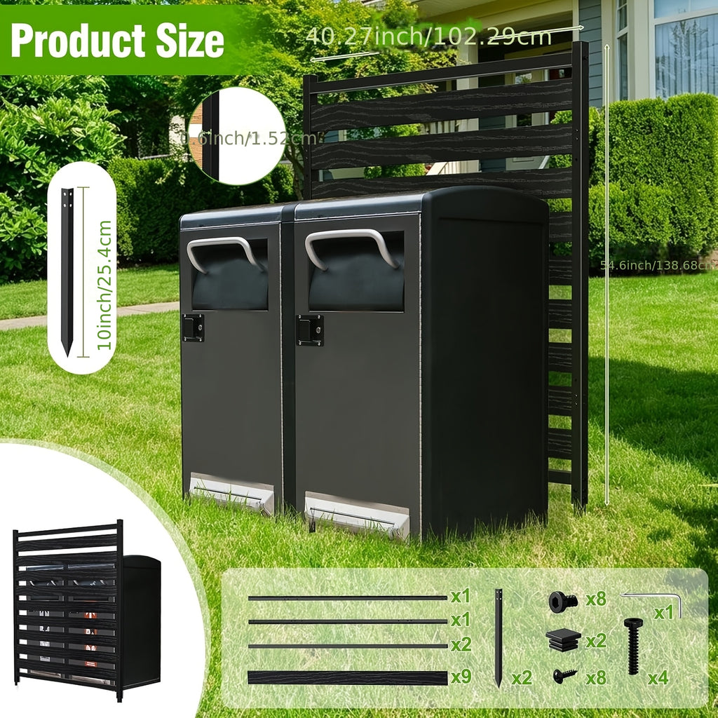 Metal Air Conditioner Fence 2 Panels - 40.27' W x 54.6' H Outdoor Privacy Screen, No Dig Wooden Privacy Screen for AC Unit, Trash Can, Pool Equipment, Yard Garden