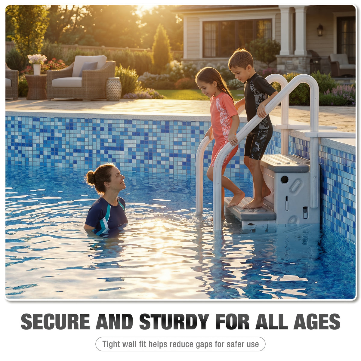 Pool Ladder Above Ground, Heavy Duty 4-Step Pool Ladder with Dual Handrails And Non-Slip Steps, 500 LBS Load Capacity, for 46-58 Inch