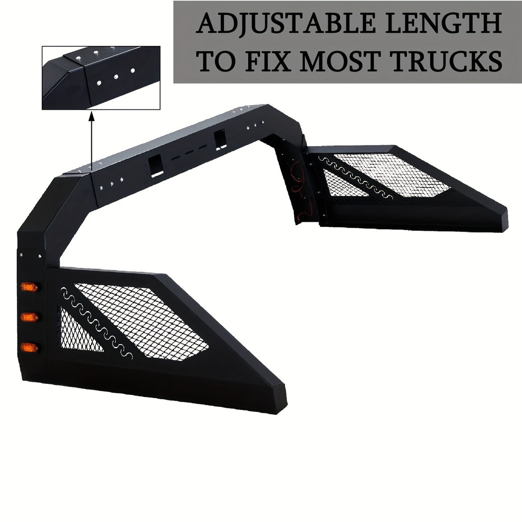 Truck Roll Bar Chase Rack Adjustable, Universal Fit for Pickup Trucks Extendable Chase Rack Sports Bar