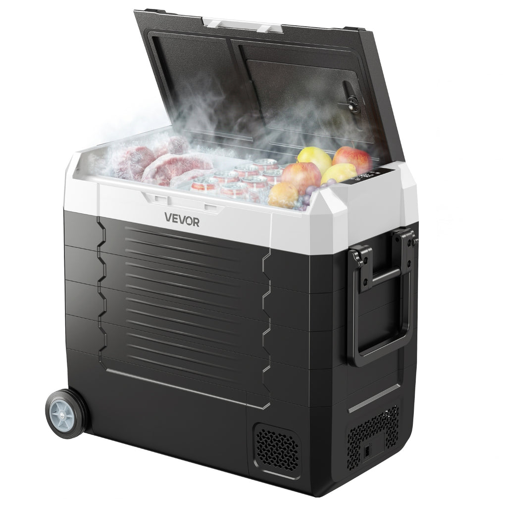 Car Refrigerator by VEVOR, 58 QT Dual-Zone Electric Cooler for RV Travel and Camping Trips
