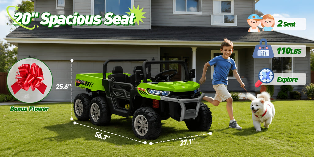 24V Kids Ride-On UTV, Dual Mode Powered Car With Remote, 3 Speed Settings, Music, LED Lights & Suspension, Outdoor Toy Vehicle For Boys And Girls Ages 3+