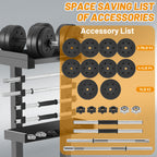 66Lbs 2-In-1 Adjustable Dumbbell Set, Barbell Free Weight Set with Connector for Strength Training Body Shaping Home Gym Equipment