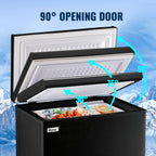 [Small Deep Freezer] WANAI Small Deep Freezer, 2.5/3.5/5.0 Cubic Feet Chest Freezer with Adjustable Temperature, Top Open Door, Removable Storage Basket for Home, Kitchen, Office, for Home And Apartment, Black