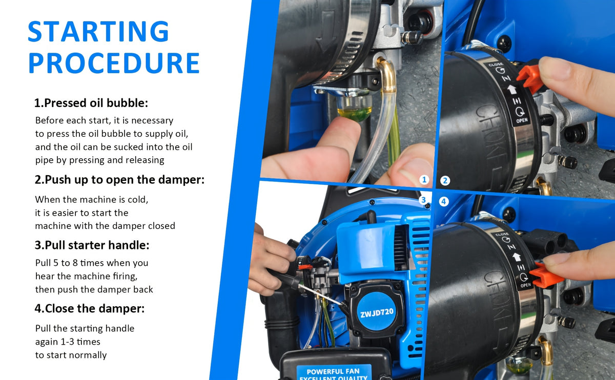 72CC Gas Leaf Blower, 3.6HP 2 Stroke Backpack Gas Blower, 665CFM High-Velocity Airflow, Grass Lawn Blower Air Cooling Gasoline Backpack Grass Blower, Snow Blower for Efficient Lawn & Debris Clearing