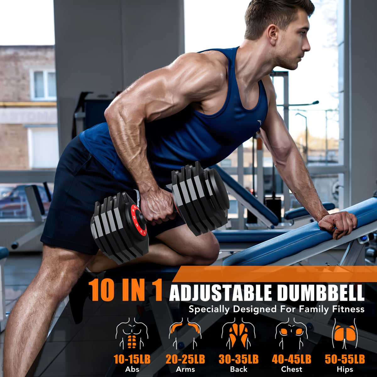 80/55LBS Adjustable Dumbbell with Base (1pc/2pcs), Non-Slip Textured Handle, 1 Second Weight Adjustment, Octagonal Design, Suitable for Home Gym Exercise, Strength Training Equipment, Suitable for Men/Women