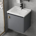 20'' Bathroom Vanity with Sink Combo, Wall Mounted Small Bathroom Vanity with Soft-Close Door Modern Floating Cabinet, Pop-up Drain, P-Trap Included, Gray