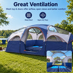 8-Person Family Camping Tent with Removable Two-Room Divider for Quick Outdoor Setup and Open Views