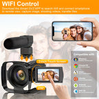 NEW 5K 30FPS Video Camera, 16x Digital Zoom 48MP UHD WiFi IR Night Vision Video Camera, 3.0 Inch 270 Degree Rotatable Touch Screen, 6-axis Stabilization Vlog Camera, Outdoor Essential Video Camera, Christmas Gift.