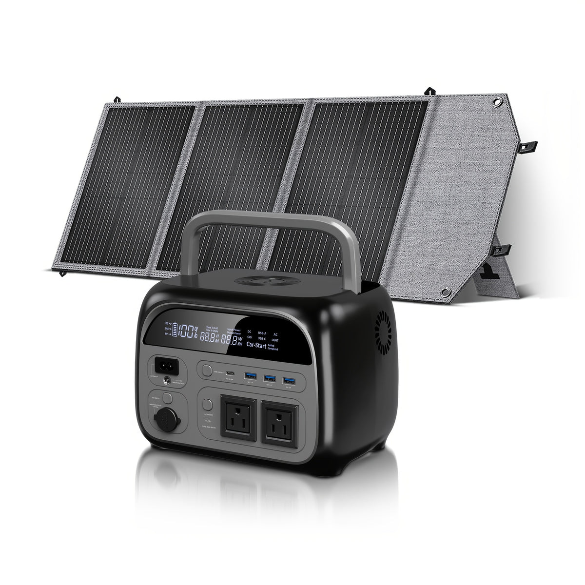 Ctolity 4800W Peak Portable Powerstation, 2400W Rate Power, UPS Function, Lifepo4 Battery, 400W/200W/100W Solar Panel Match with The Power Station, Solar Powered Survival Must Have, AP2000 2048Wh 2400W Power Station, XP1000 1024Wh 1600W, AP400 345Wh