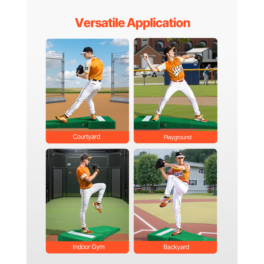 VEVOR Pitching Mound Portable Pitcher Mound Baseball Softball Training, 1.5-2m/2-2.5m, 2+1 style/Wheeled style/T-shaped style