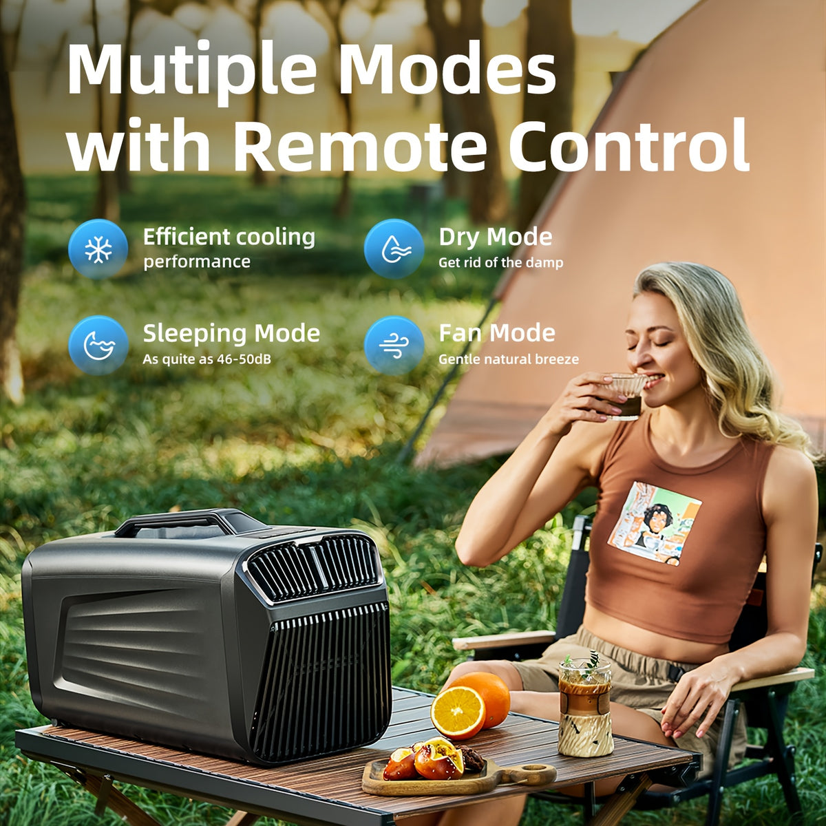 OUTOHOME Portable Air Conditioners for Camping Outdoor Use, 5200BTU Tent Air Conditioner for Picnics, Mini Air Conditioning for Truck, RV, Van Parking Cooling, AC Suitable for Small Indoor Use