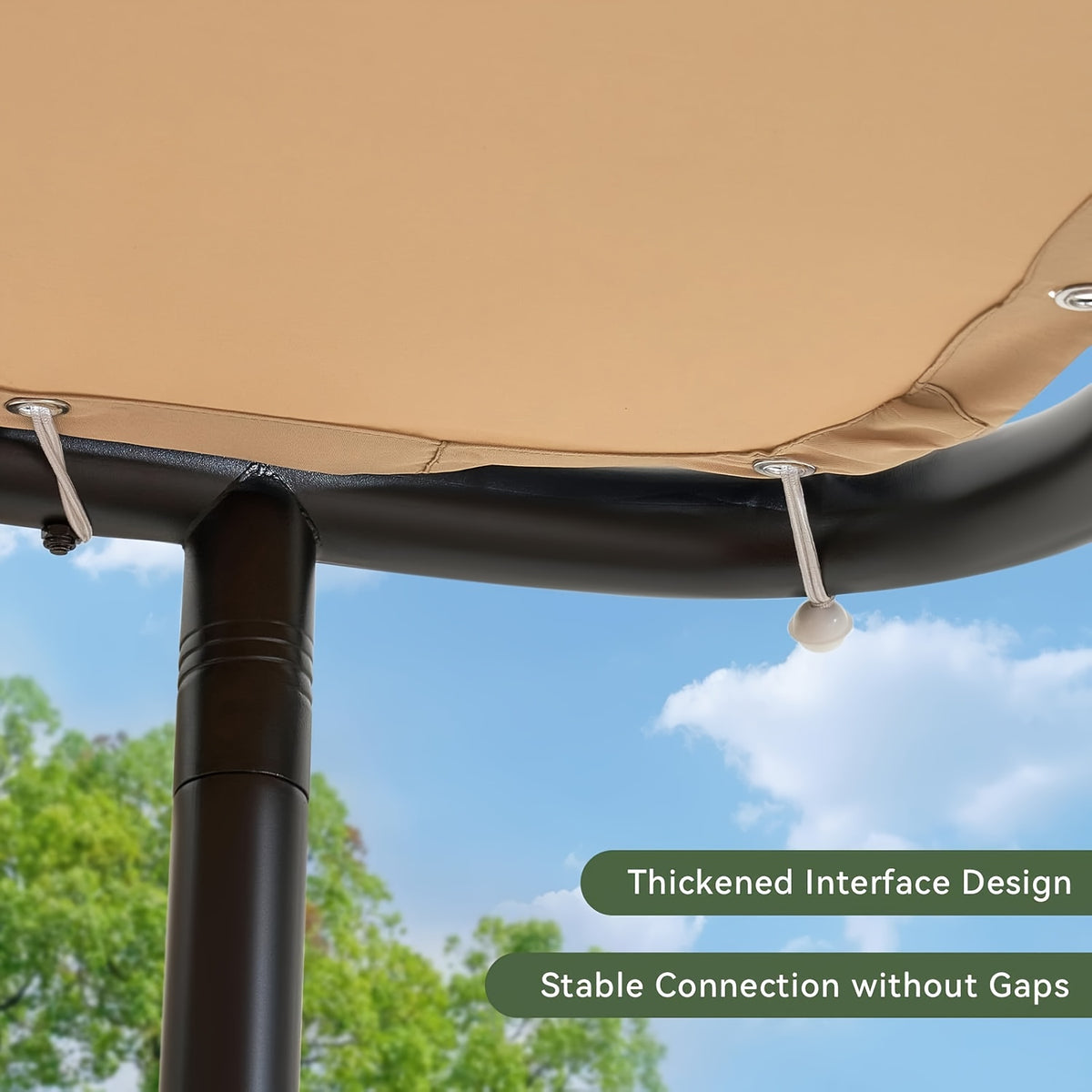 8X5FT/10x6FT/12x10FT Lean-to Gazebo Pergola - Wall Mounted Outdoor Canopy With Sloped Roof, Water And UV Resistant Awning For Patio, Deck, Backyard, Garden, Khaki
