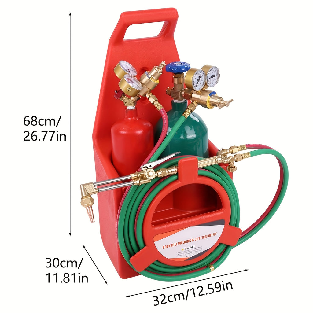 Professional Portable Oxygen Acetylene Oxy Welding Cutting Torch Kit W/Gas Tank