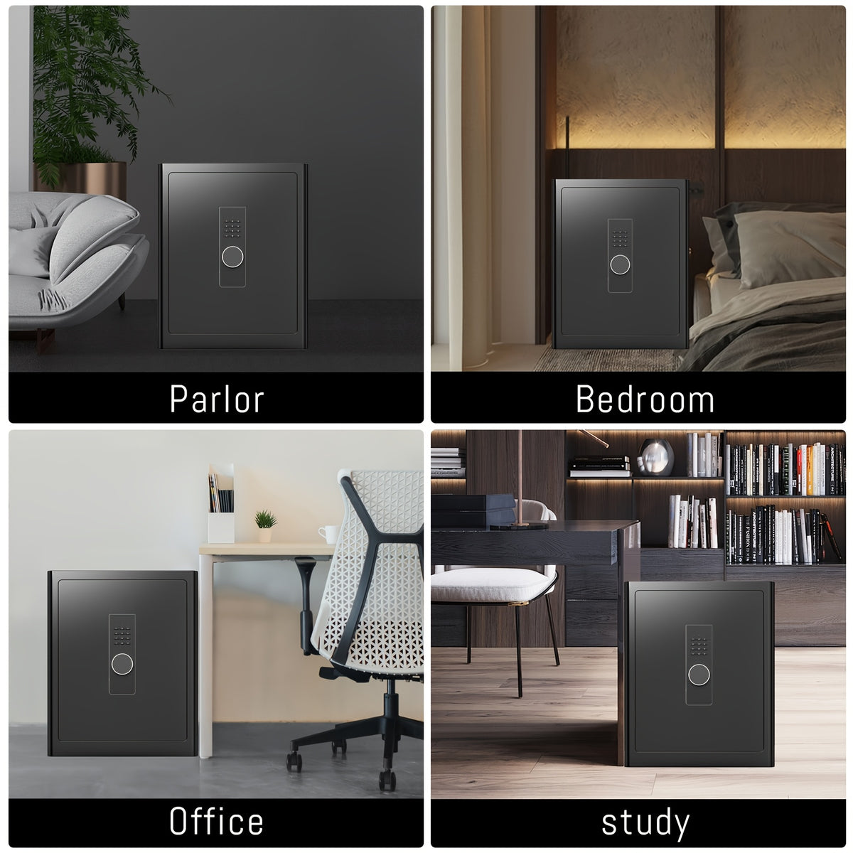 [Security Safe Box] FABAO for Home Safe Box, 2.0 Cuft Security Safe with Digital Keypad, Personal Document Safe with LED Light And Shelf, Drawer for Home Dorm Office Hotel Business