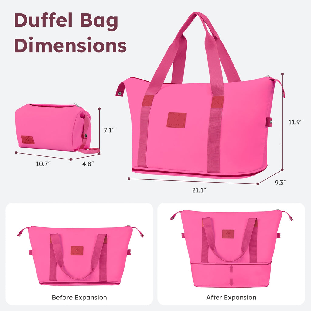 Travel Suitcase Set, Consisting Of 16+20+24+28 Inch Suitcases + Bag Set. Rose Red Suitcase Set. Made Of ABS Material. with Three-section Adjustable Handle And 360° Swivel Wheels