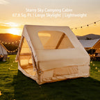 Luxury 2-Door Inflatable Tent with Skylight And Chimney Opening - Starry Sky Edition | Windproof, And Mosquito-Proof. Lightweight Glamping Cabin, Ideal for Family Luxury Camping. A Portable Shelter for Your Outdoor Adventure