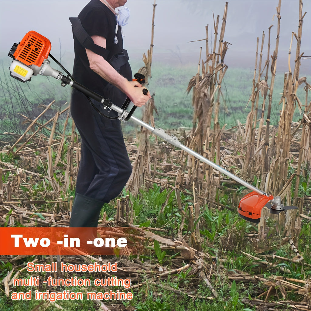 1 Sets 70.87 * 13.78 * 13.78 Inch 52Cc Weed Fuel Power, 2 in 1 Wireless Hedge Trimmer, 2-Stroke Lawn Mower, Hand-Held Lawn Mower
