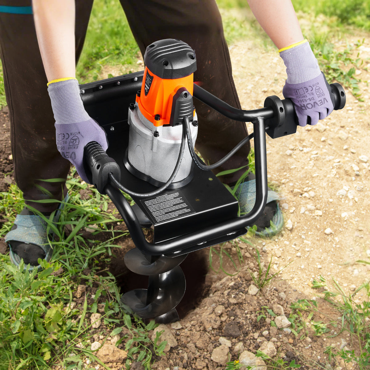 VEVOR Electric Post Hole Digger 1500W Powerful Motor with 5.71 in Auger Bit