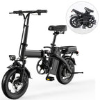 Electric Bike 48V Battery, Brushless Motor, 15-20MPH, Folding Electric Bicycle for Adults, Lightweight Commuter E-Bike with Removable Lithium Battery, Suitable for Urban Commuting, The Best Choice for A Gift, Easy Assemble, Portable Compact Design