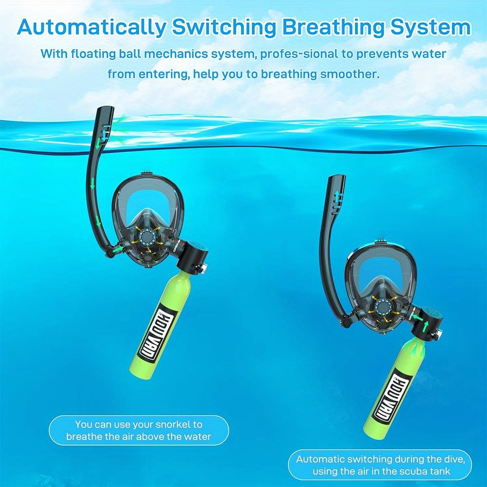 HOUVAN 16.91 oz Mini Diving Tanks Aluminum Alloy Diving Oxygen Cylinder Suitable For Underwater Photography, Underwater Recreation, Snorkeling Practice, Perfect | Portable Shallow Diving Cylinder | Boat Backup Air Source | Snorkeling Diving Tank