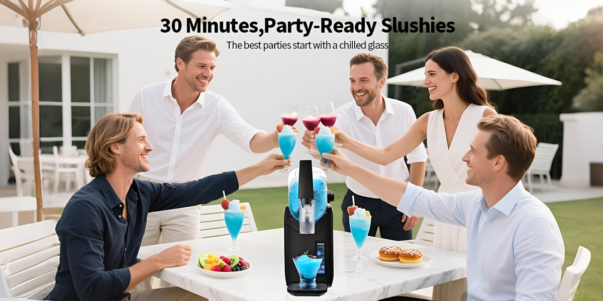 88oz Heavy-Duty Commercial/ Slushie Machine with 12-Hour Continuous Cooling & Self-Cleaning - 5-in-1 Margarita/Milkshake/Wine/Cocktail Maker, ABS Frozen Drink Dispenser for Parties, Weddings, Bars (No Compatible with)