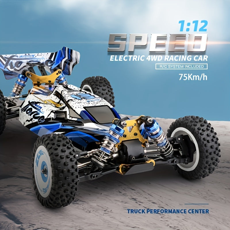 Wltoys 124017 75KM/H 4WD RC Car Professional Racing Car Brushless Electric High Speed Off-Road Drift Remote Control Toys for Boys with 2 Batteries