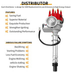 HEI Distributor Small Cap For Chevy 327 And 350 with Red Coil And 8.5Mm Wires Positioned Beneath The Exhaust
