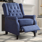 Mid-Century Pushback Recliner Chair with Fabric Upholstery for Living Room or Bedroom Seating