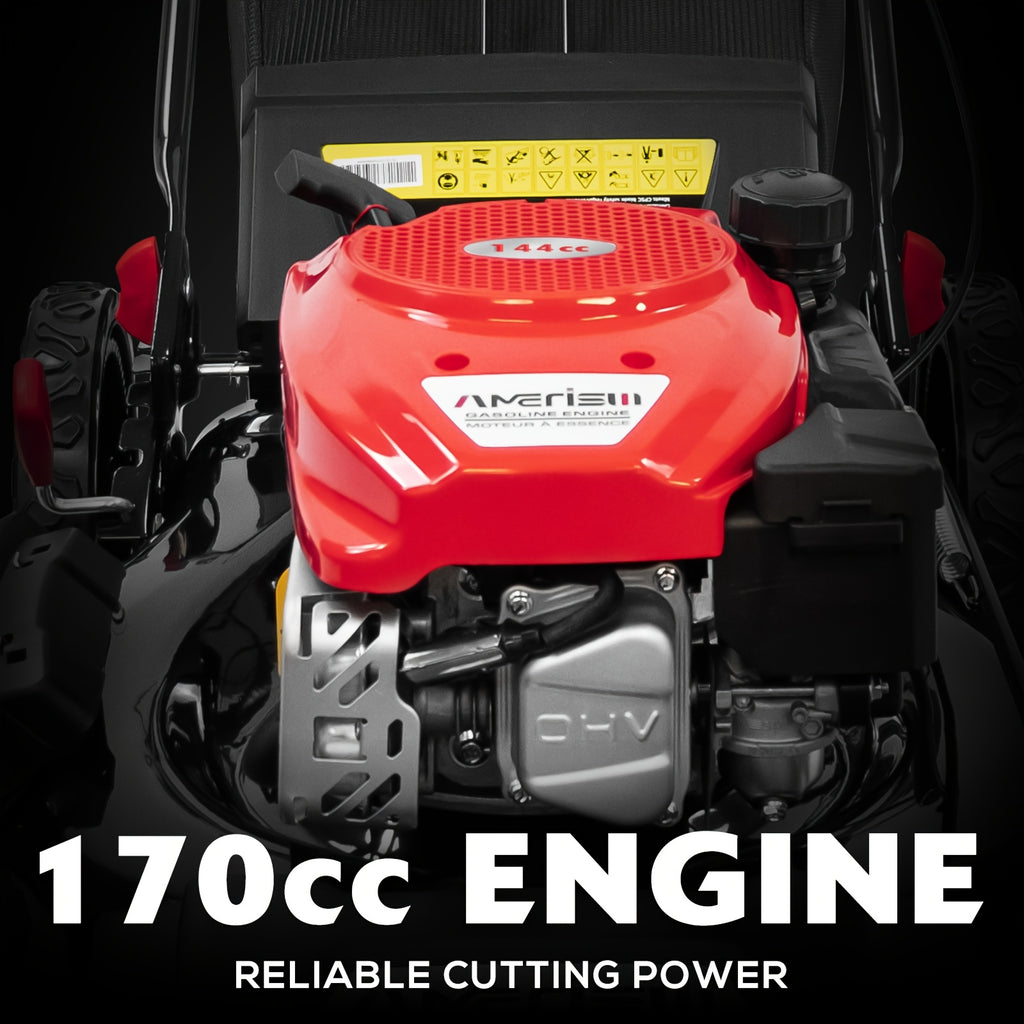 Self Propelled Gas Lawn Mower 21In. 170Cc, Gas Engine 3-In-1 Mulch, Bag, Side Discharge, 6-Position Height Adjustment, Lawn Mower, Self Propelled Lawn Mower, Lawn Care Equipment, Yard Maintenance, Adjustable Height Mower, Versatile Discharge