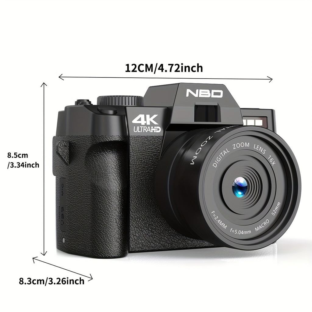 G-Anica Digital Camera, 48MP Cameras for Photography with Wifi And App Control, 4K Vlogging Camera, Compact Camera, Perfect for Entry-Level Users And Beginners with Macro And Wide Lens - 32GB Card