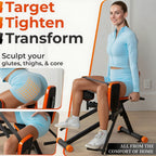 Hip Abduction Trainer for Home Glute and Thigh Workouts with Two Pull Ropes and 2 Adjustable Resistance Levels