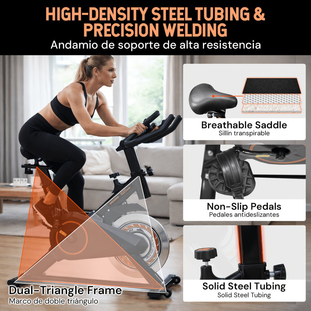 1pc Heavy-Duty Magnetic Bike for Home Gym - Adjustable Magnetic & Belt Drive System, Quiet Indoor Cycling Bike with Magnetic Brakes, Suitable for Home Gyms, Rehabilitation Training, for Home Fitness Equipment, Christmas Gifts