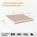 Patio Retractable Awning Sunshade Shelter Cover, Outdoor Patio Awnings for Shop, Restaurant, Cafe, Courtyard, Balcony