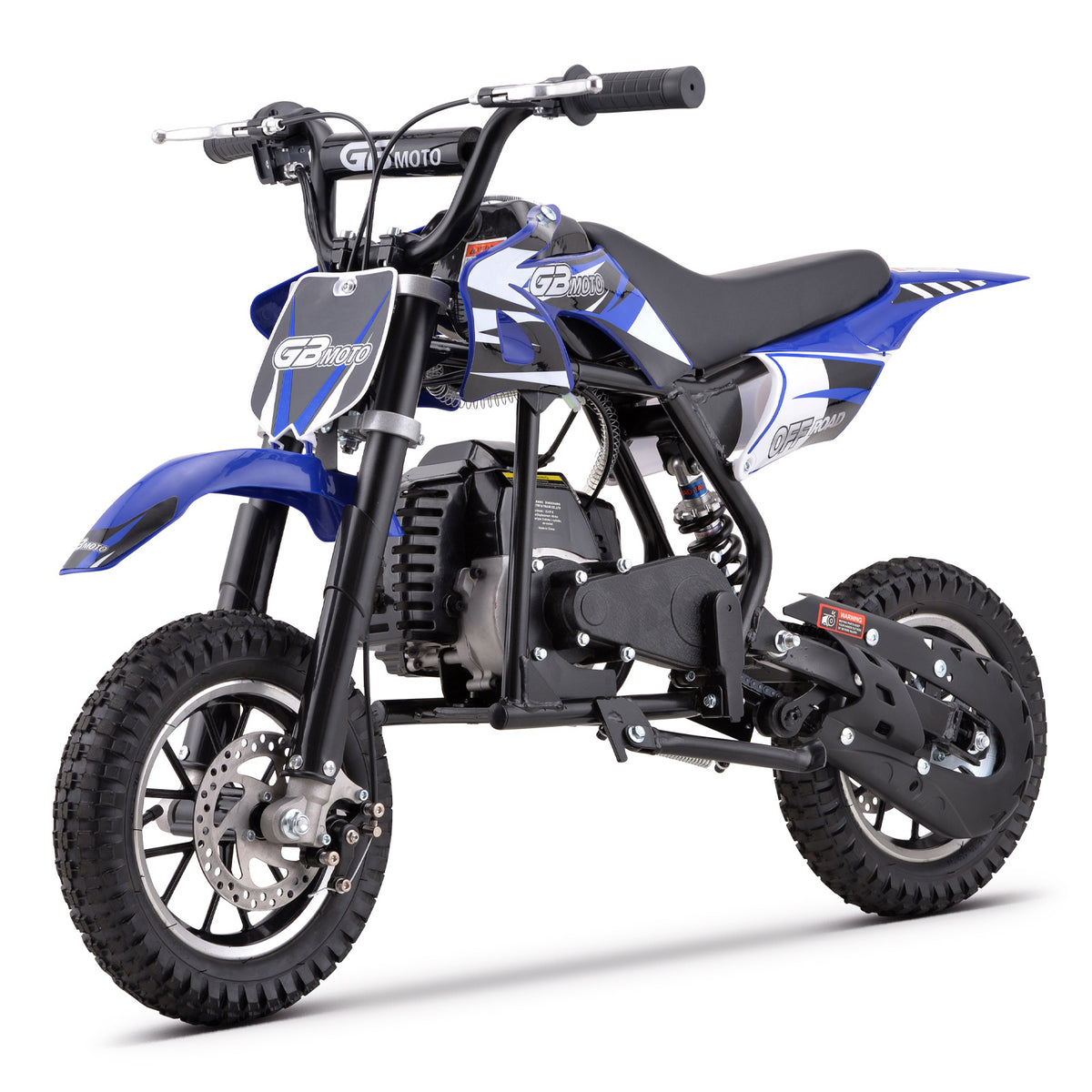 Mini Dirt Bike, 49 CC 2-Stroke Gas Bike (Model :DB001) with Off-Rode Tire, Suspensions, Disc Brakes, Max Load 160Lbs, Up to 20Mph-Included: gloves, face mask, cycling protective gear, cycling boots, and anti-theft lock.