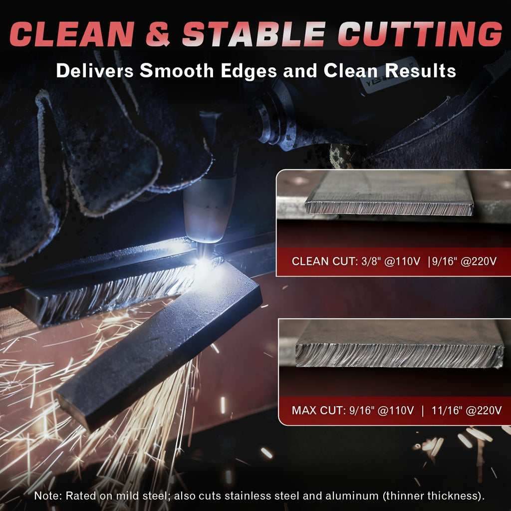 Plasma Cutter, 50Amp Contact Start, 110/220V Dual Voltage, Digital Display, IGBT Inverter Cutting Machine