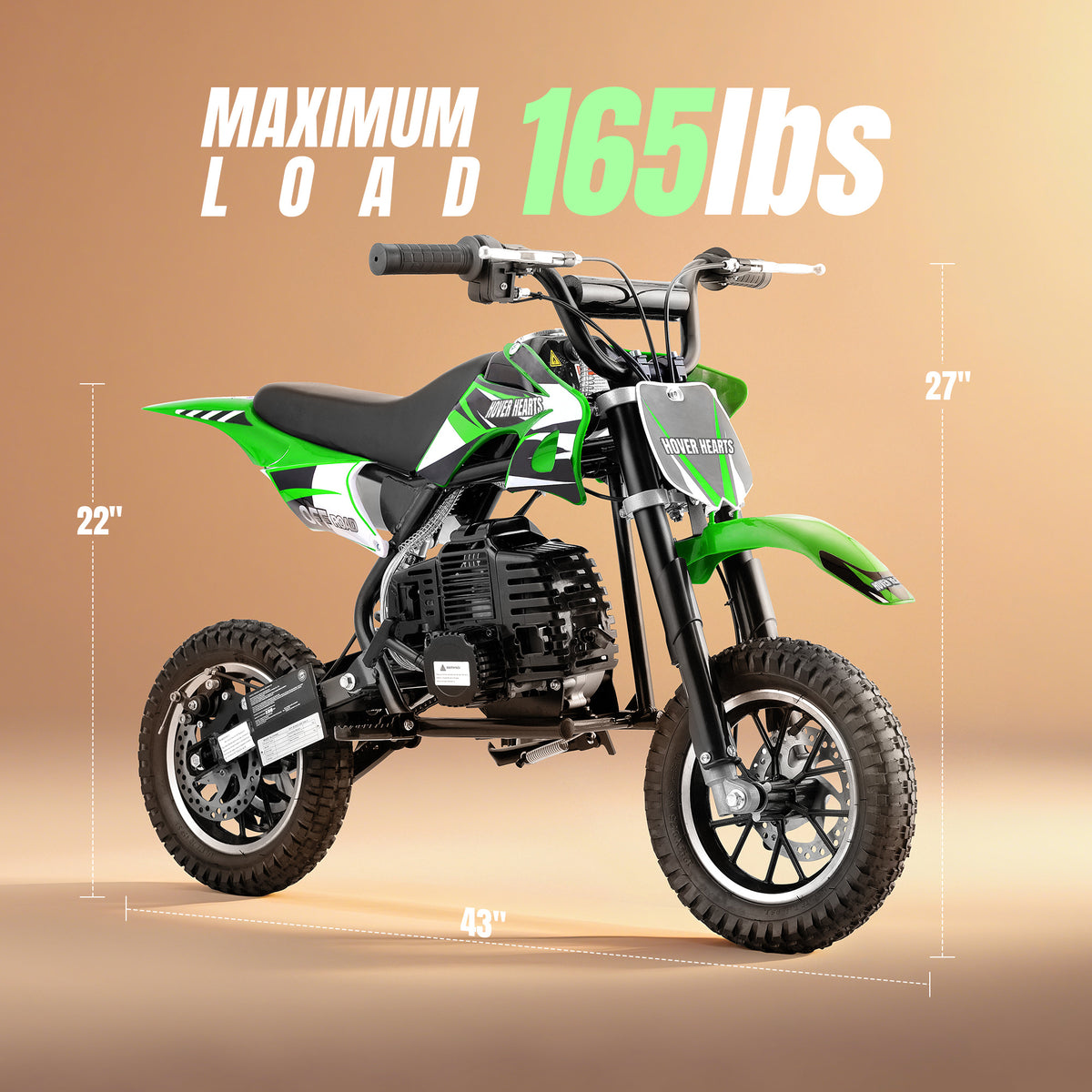 4-Stroke Gas Mini Off-Road Racing Motorcycle, Pocket Motorcycle, Two-Stroke Off-Road Racing Motorcycle, Gasoline-Powered Off-Road Racing Motorcycle, Equipped with Off-Road Tires, Shock Absorbers, Pull Start, Front and Rear Disc Brakes, Top Speed 20 mph-