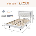 MRAEER Diamond Quilted Velvet Silent Full/Queen Bed Frame | LED Lights, Diamond Quilted Footboard, Adjustable Headboard, No Mattress Required, Easy Assembly, Available in Pink/White/Black, Powered, Contemporary Style, Christmas Gift