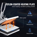 VEVOR Heat Press, Heat Press Machine for T-Shirt, Fast Heating, Power Digital Industrial Sublimation Printer for Heat Transfer Vinyl, High Pressure Heat Press 15x15, Easy to Use, White