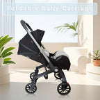 Lightweight Foldable Stroller, Dual-Directional Push with Adjustable Canopy, Metal Frame with Safety Harness, Designed for Newborns, Portable and Airplane-Friendly, Suitable for Outdoor Travel and Holiday Gifting