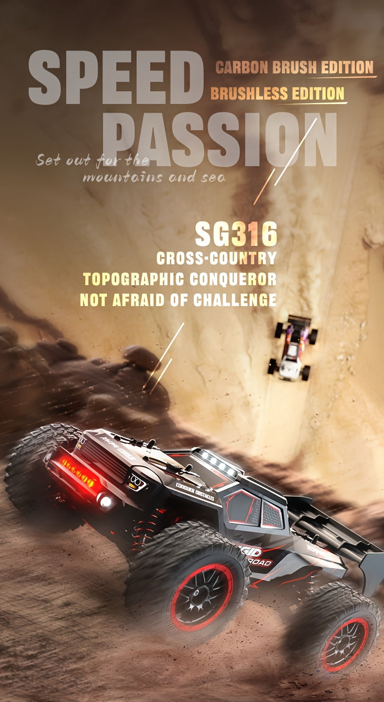 2026 NEW MAX Upgraded 4WD High Speed Off Road RC Car, 50MPH All Terrain Racing Truck, 2847 Brushless Motor Power System, Triple Speed Switch, Drift And Stunt Ready, Heavy Duty Metal Differential And Spring Suspension, 1:16 Large Scale Toy Car