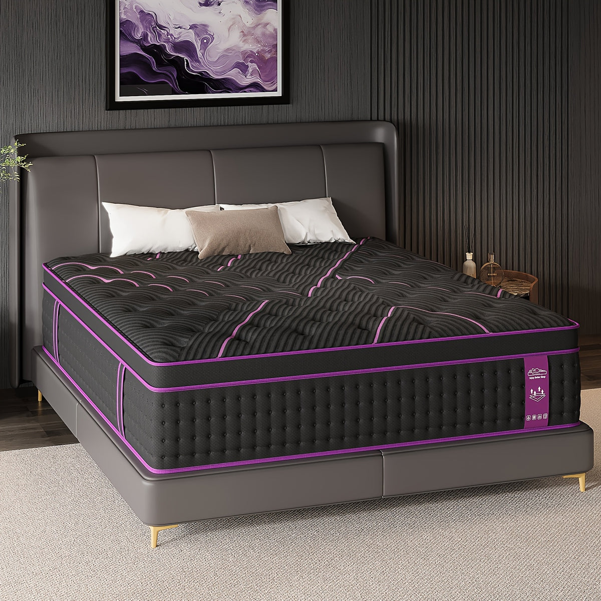 12/14 Inch Memory Foam Mattress Hybrid Pocket Spring Twin Full Queen King Bed Mattress in A Box, Euro Top Medium Firm for Back & Lumbar Support, Individual Pocket Spring Bed for Motion Isolation & Fiberglass Free