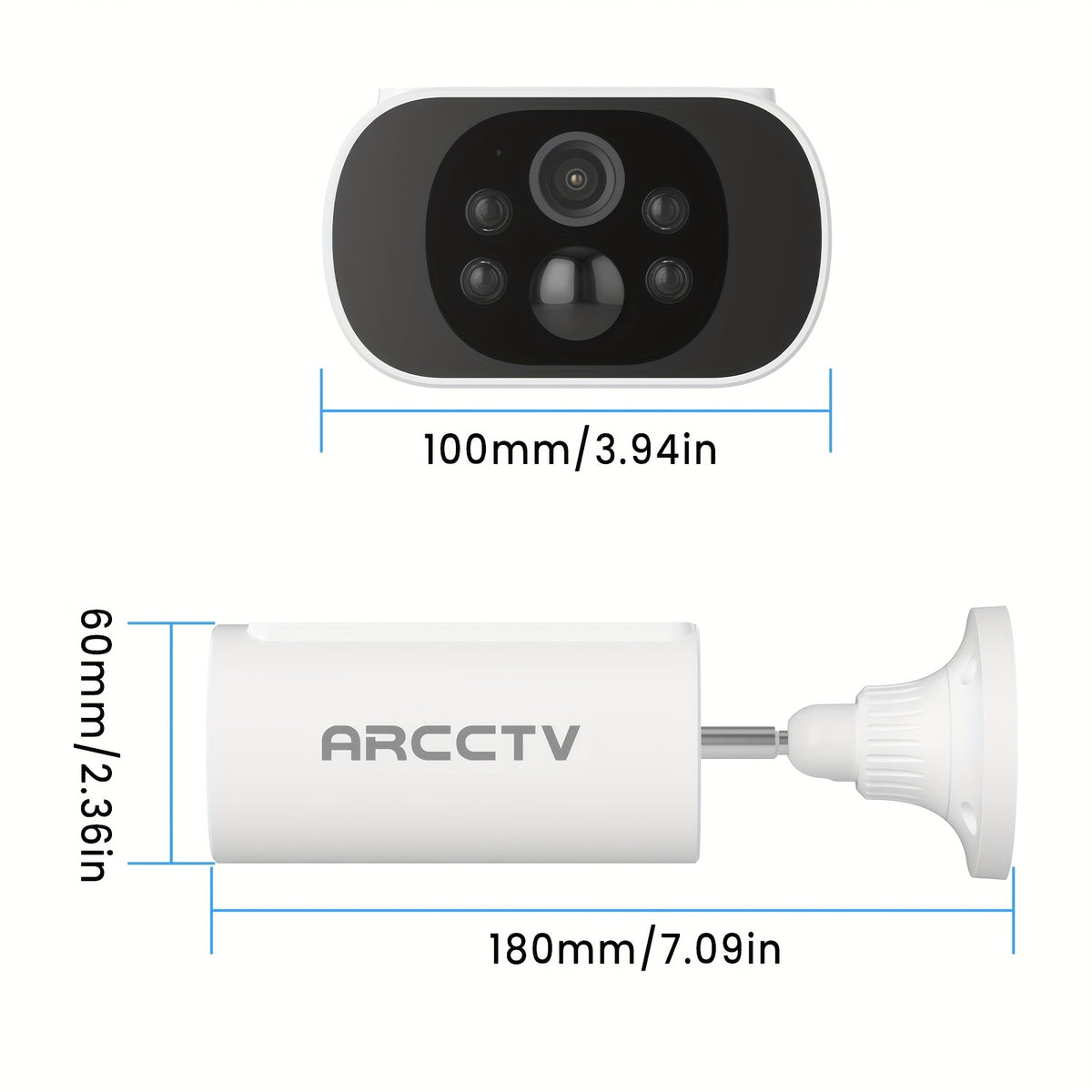 ARCCTV Cam 4-Cam Kit, Security Camera Outdoor Wireless, 2K Camera with Integrated Solar Panel, Forever Power, Smart Siren & Spotlights, 2-Way Audio, App-Controlled (Wi-Fi), 4MP Face Recognition AI, 5G & 2.4 GHz Wi-Fi, No Monthly Fee
