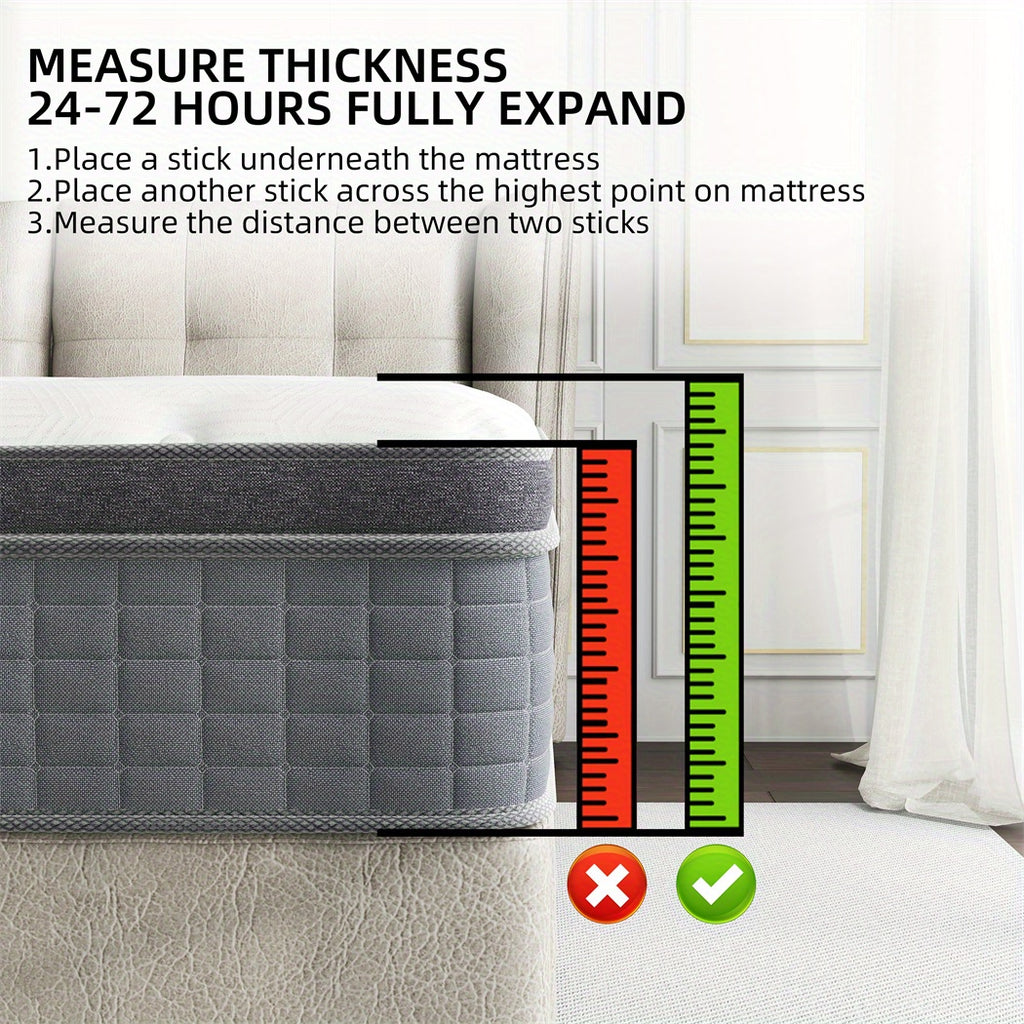 10" 12" 14" Twin Full Queen King Size Mattress In a box Memory Foam Hybrid Pocket Spring Medium Firm Luxury Bed